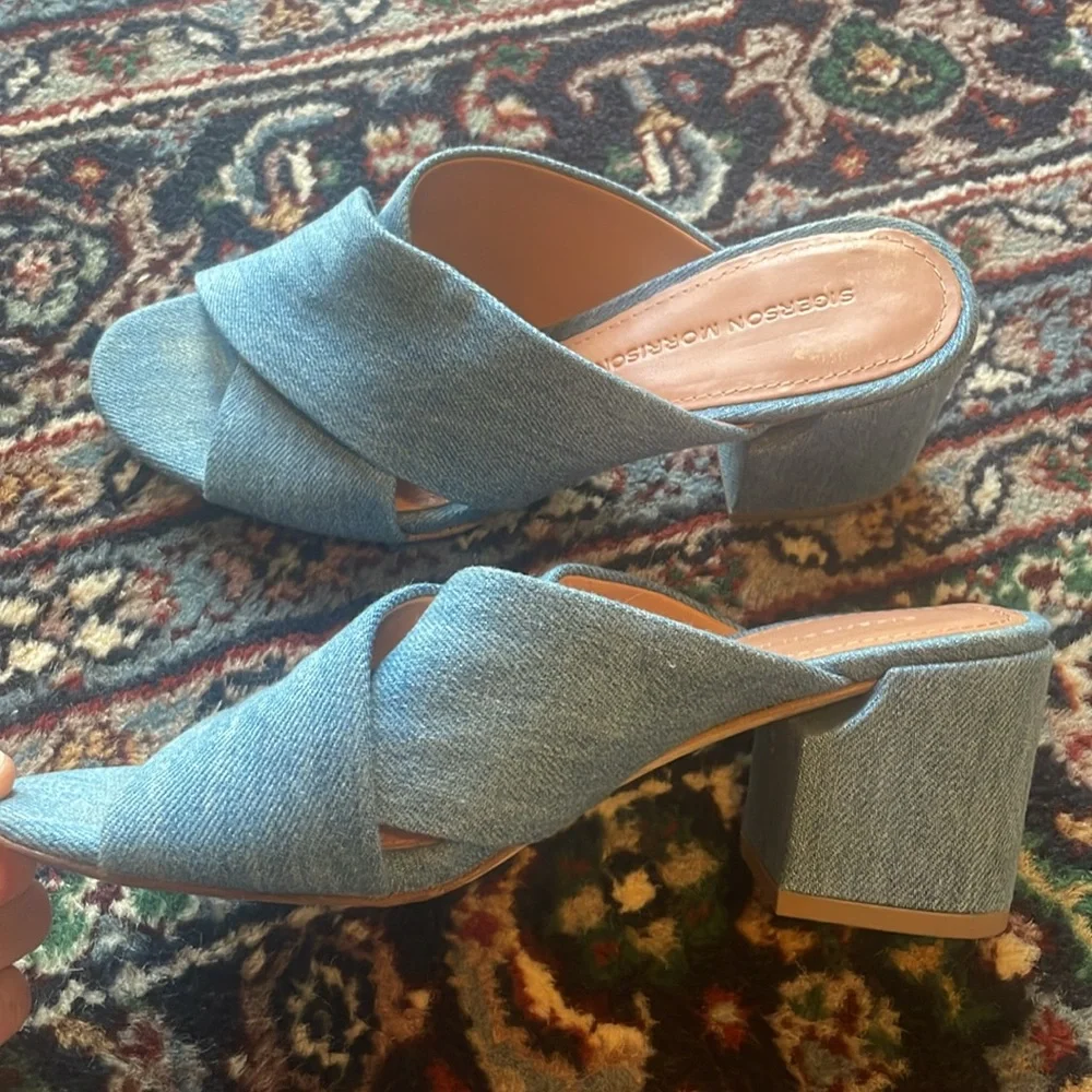 SIGERSON MORRISON - Rhoda blue cross heeled sandals size 7 - Picture 6 of 6